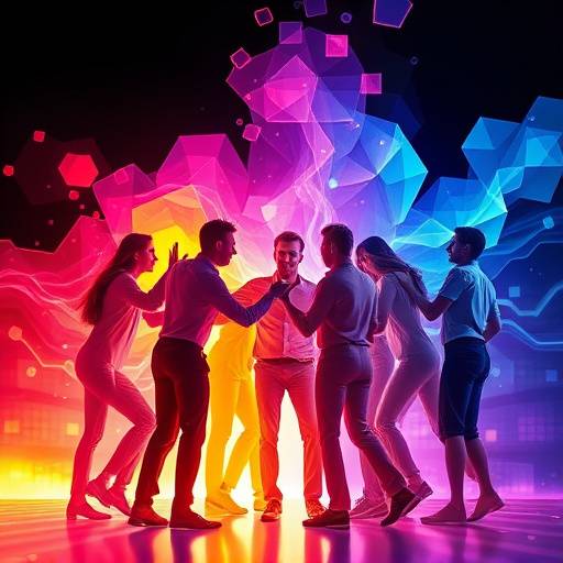 Imagen abstracta representando la comunicación y el trabajo en equipo.