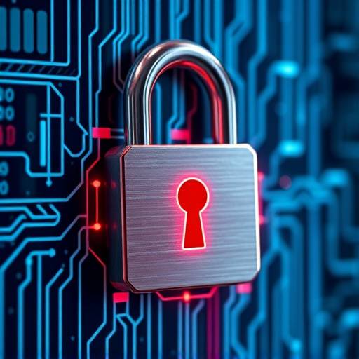 Imagen de un candado digital que representa la seguridad de los datos.